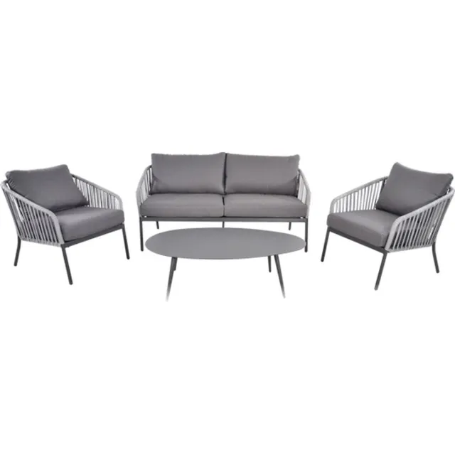 Lesliliving Loungeset Cattivo 2 stoel, en 2 zitbank Antraciet