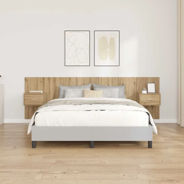 vidaXL Hoofdbord Met Kast 3 st Artisan Eiken Bewerkt hout Bruin