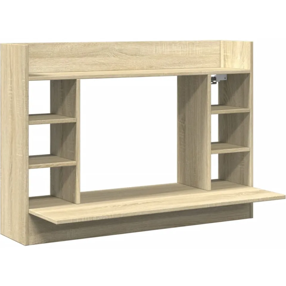 vidaXL Wandbureau 105x48x75 cm bewerkt hout sonoma eikenkleurig Bruin