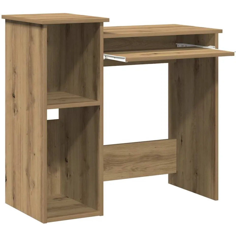 vidaXL Bureau met schappen 84x40x78 cm bewerkt hout artisanaal eiken, foto 4