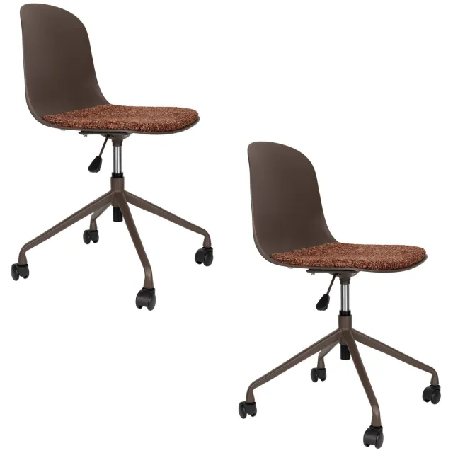 Housecraft Living draaibare bureaustoel Roxanne met wielen - bruin