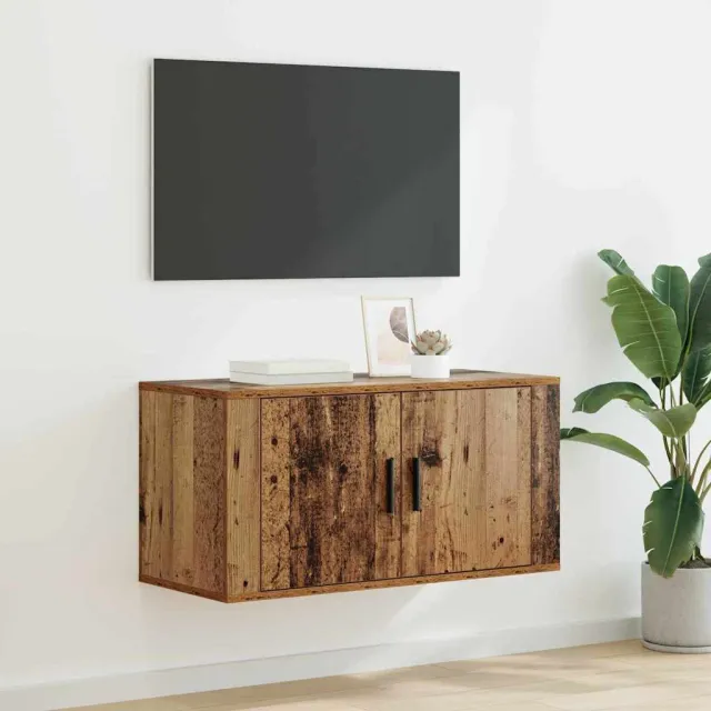 vidaXL Wandgemonteerde TV-kast 80 x 34.5 x 40 cm Oud hout Bewerkt hout Bruin