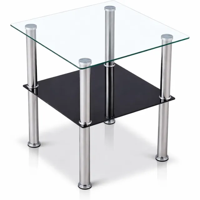 Imperatoris Salontafel - Geschikt voor Woonkamer, Thuiskantoor & Buiten - Stijlvolle Salon Tafel en Sidetable - Wit en Zwart - 40 x 40 x 47 cm - van Imperatoris