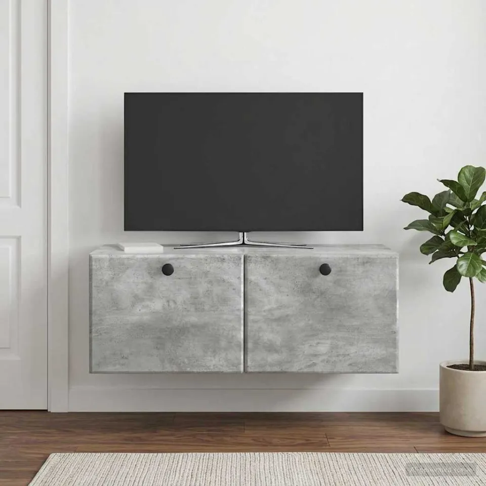 vidaXL Wandbeugel TV-kast 78,5 x 31 x 30 cm Betongrijs Bewerkt hout grijs, foto 4
