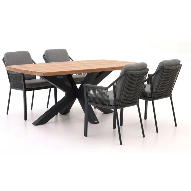 Tierra Outdoor Liv/Induno Deens Ovaal 180cm dining tuinset 5-delig stapelbaar
