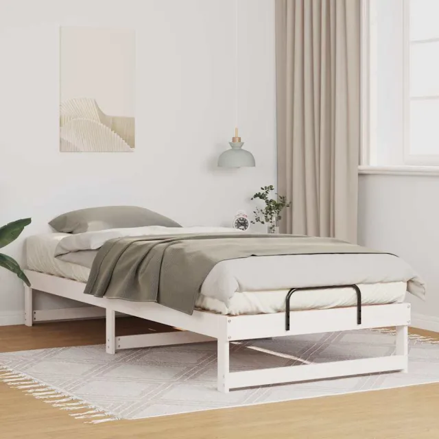 vidaXL Bedframe Wit 80 x 220 cm Massief grenenhout