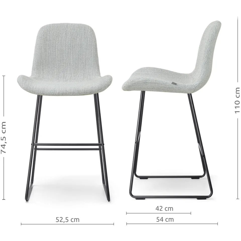 Nolon Nino-Fé barkruk grijs melange - zwart onderstel - 75 cm, foto 2