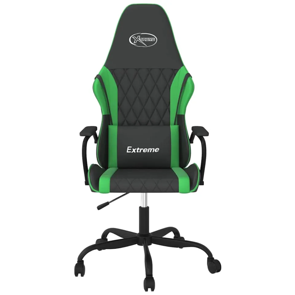 vidaXL Massage gamestoel kunstleer zwart en groen