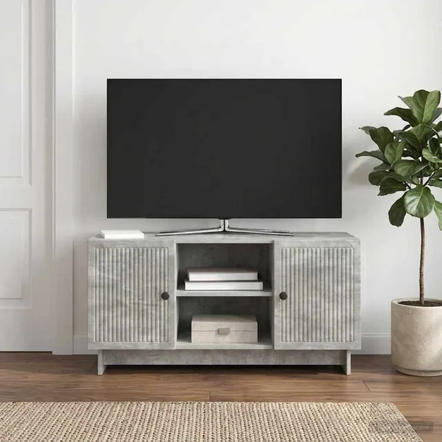vidaXL TV-kast 102 x 34,5 x 50 cm Betongrijs Bewerkt hout