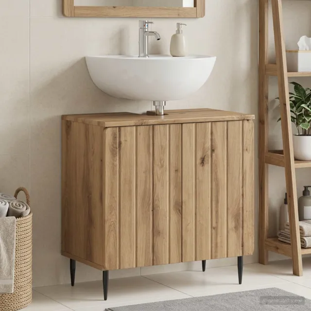vidaXL Badkamer wastafelkast ZWOLLE Artisanaal eiken, foto 2