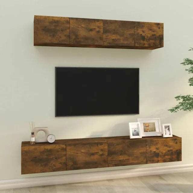 vidaXL 4-delige Tv-meubelset bewerkt hout gerookt eikenkleurig, foto 2