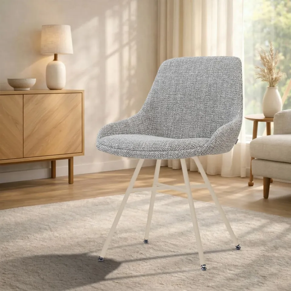 Nolon Noa-Isa eetkamerstoel grijs blend - beige onderstel, foto 3