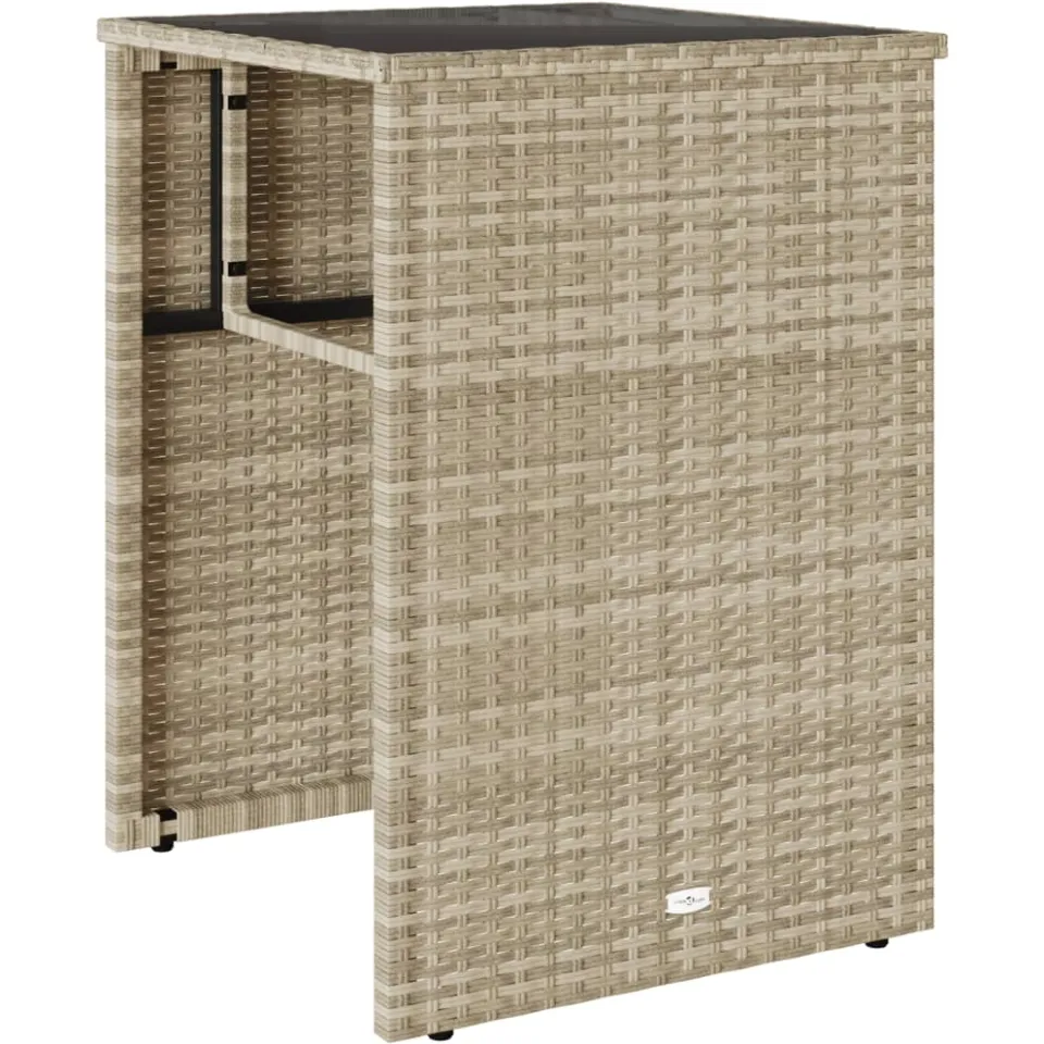 vidaXL 3-delige Bistroset met kussens poly rattan lichtgrijs grijs, foto 4