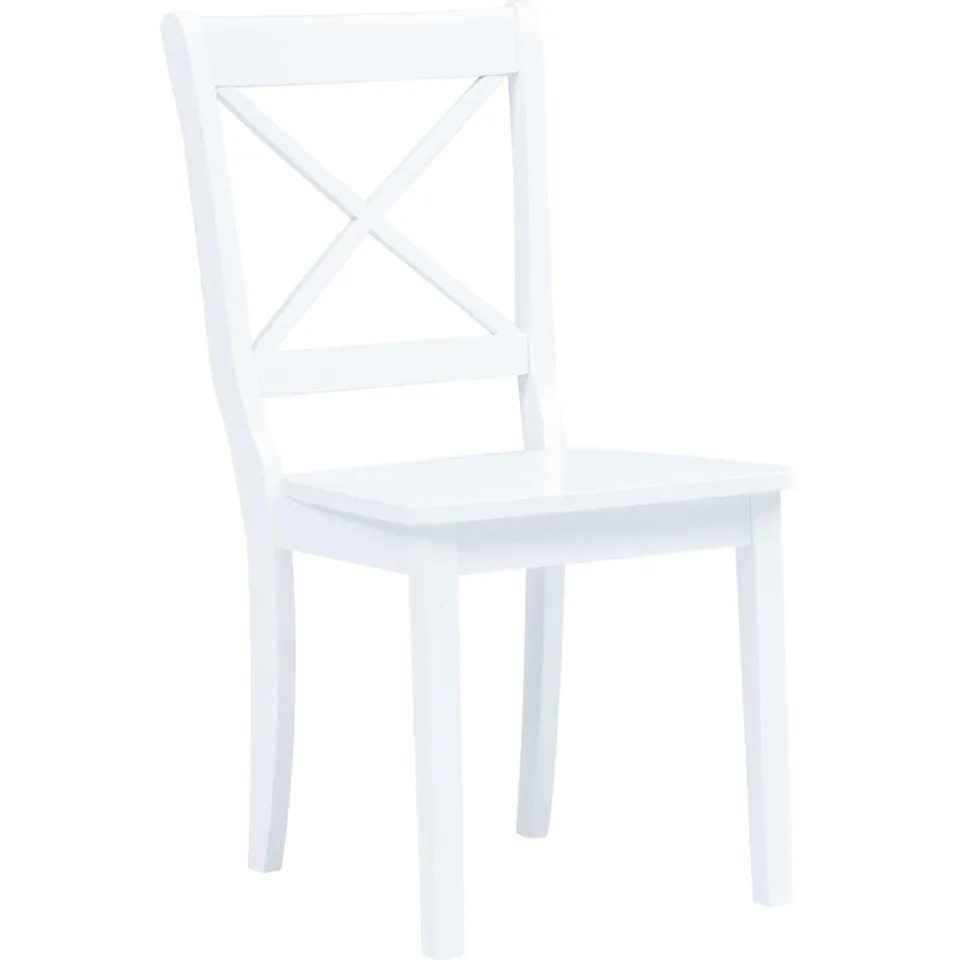 vidaXL Eetkamerstoelen 4 st massief rubberwood wit
