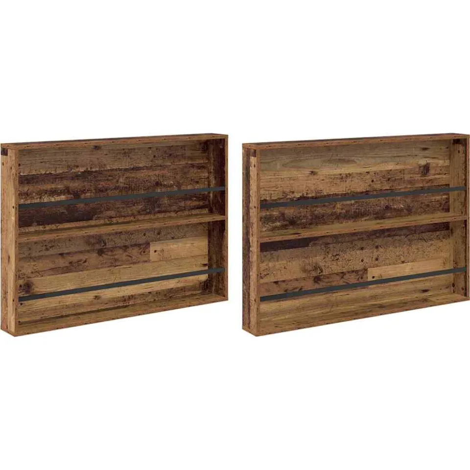 vidaXL Tijdschrift Rek 2 st Oudhout 100 x 12 x 70 cm Bewerkt hout bruin, foto 3