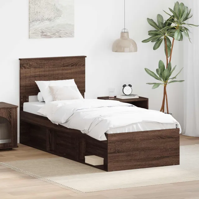 vidaXL Bedframe Bruin Eiken 75 x 190 cm Massief grenenhout