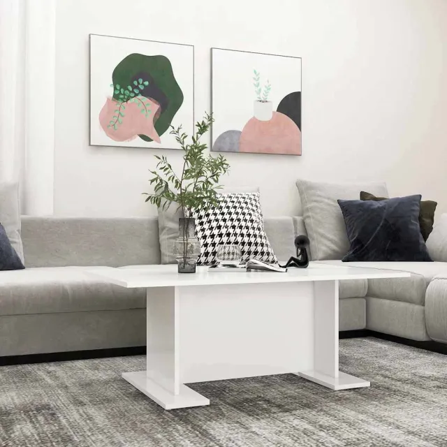 vidaXL Salontafel 103,5x60x40 cm bewerkt hout wit