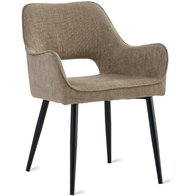Nest of Nora Set van 2 - Nest of Nora Eetkamerstoelen Ronn - Stof - Truffel - Keukenstoelen Bruin