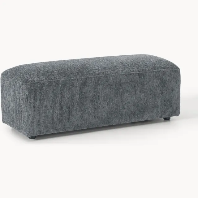 Westwing Collection XL voetenbank Melva, B 116 x D 42 cm Blauw
