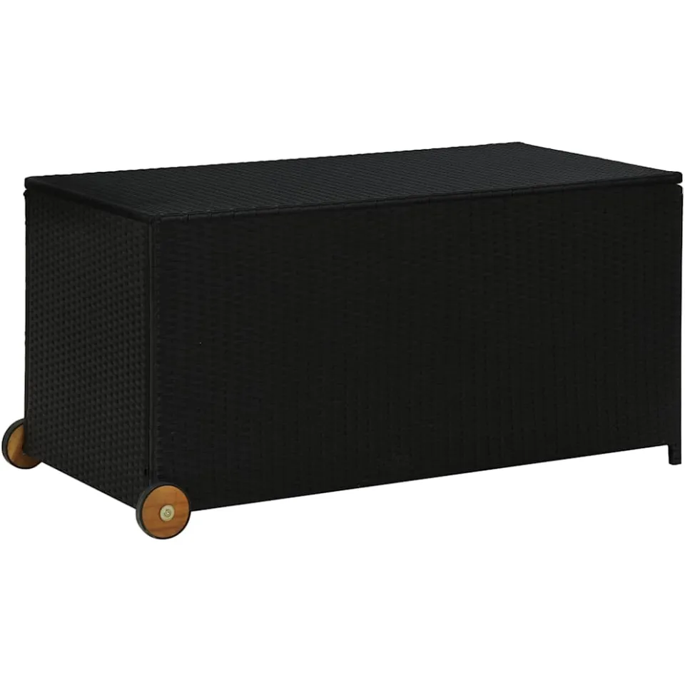 vidaXL Tuinbox 120x65x61 cm poly rattan zwart, foto 3