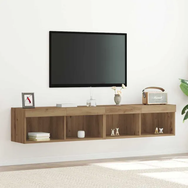 vidaXL Tv-meubelset 2 st Artisan Eiken Bewerkt hout Bruin