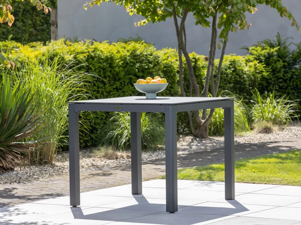 Bellagio tuinmeubelen Bellagio La Fonte dining tuintafel 90x90cm grijs, foto 3