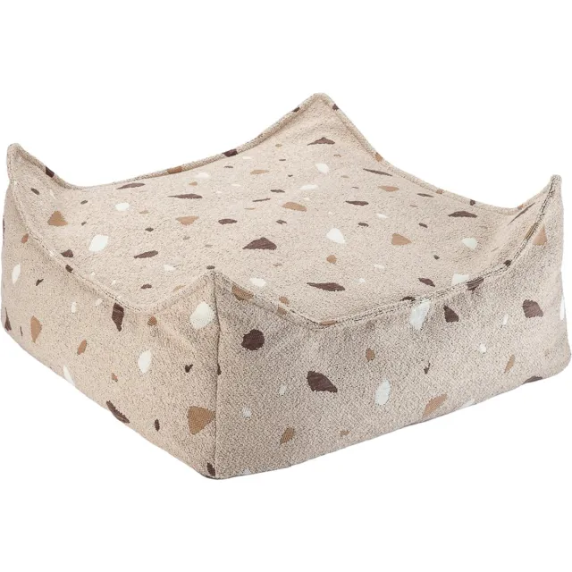 Wigiwama Teddy Square Ottoman / Poef - 80x70x50cm - Terrazzo Sand Bruin