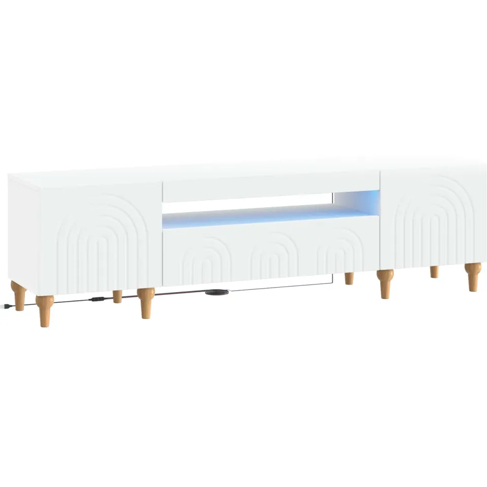 vidaXL LED tv-meubel ALKMAAR 153 x 35 x 43 cm Wit Bewerkt hout, foto 3