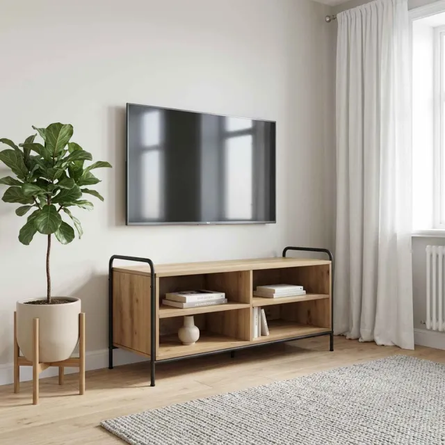 vidaXL Tv-meubel 140 x 39,5 x 50 cm Artisanaal eiken Bewerkt hout Bruin
