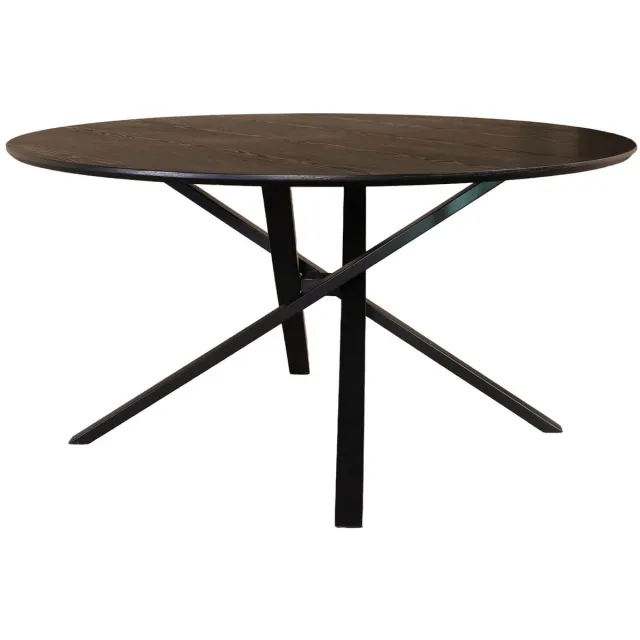 Lizzely Garden & Living Eettafel rond Ronsi Antoinette zwart 150cm ronde tafel MDF eetkamertafel