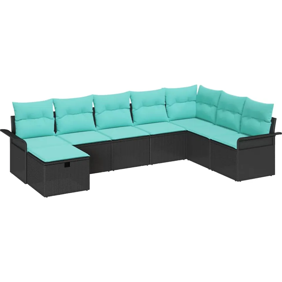 vidaXL Tuin Sofa Set 8 st Poly riet Beige