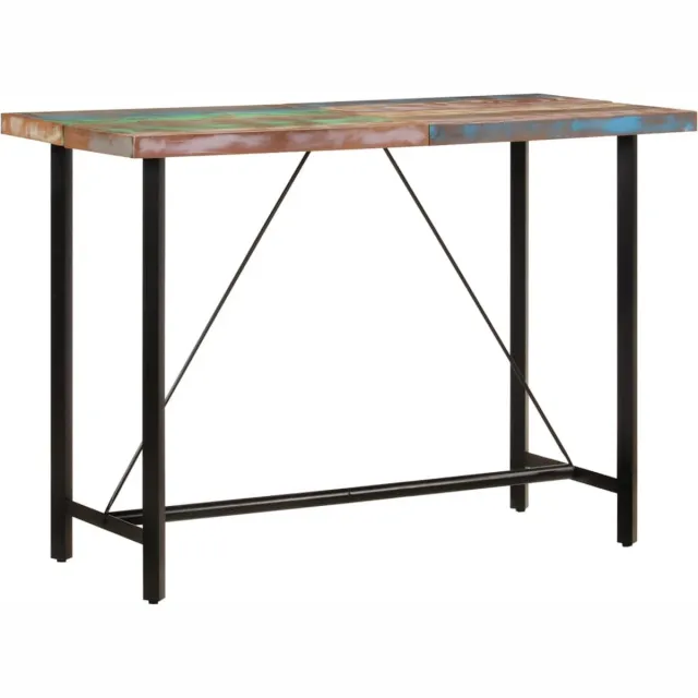 vidaXL Bartafel - 150x70x107 - cm - massief - gerecycled - hout - en - ijzer Multikleur