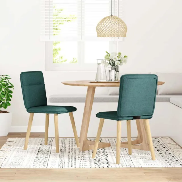 vidaXL Eetkamerstoelen 2 st stof donkergroen groen, foto 2