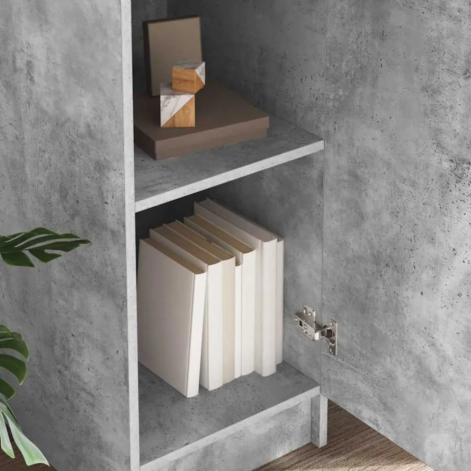 vidaXL Hoge kast Beton Grijs 35 x 39 x 168 cm, foto 4