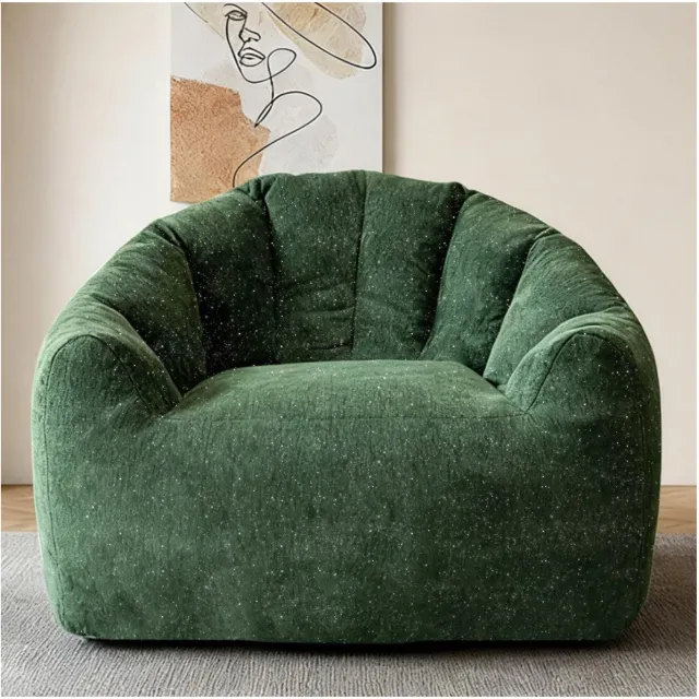 REDOM Zitzakstoel - Ergonomische ronde vorm - Met rugleuning - Voor binnengebruik - Stof - Groen - 86,3 x 99 x 64,7 cm - Voor woonkamer, leeshoek en slaapkamer Green