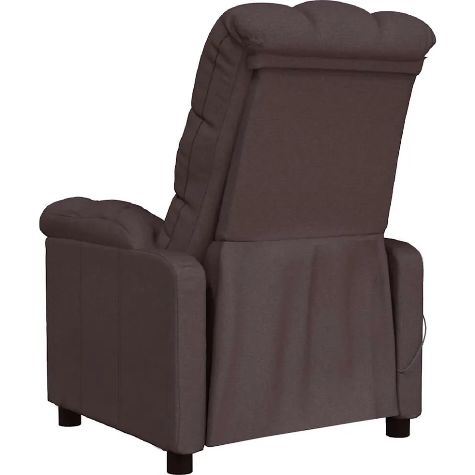 vidaXL Massagestoel stof donkerbruin bruin, foto 4