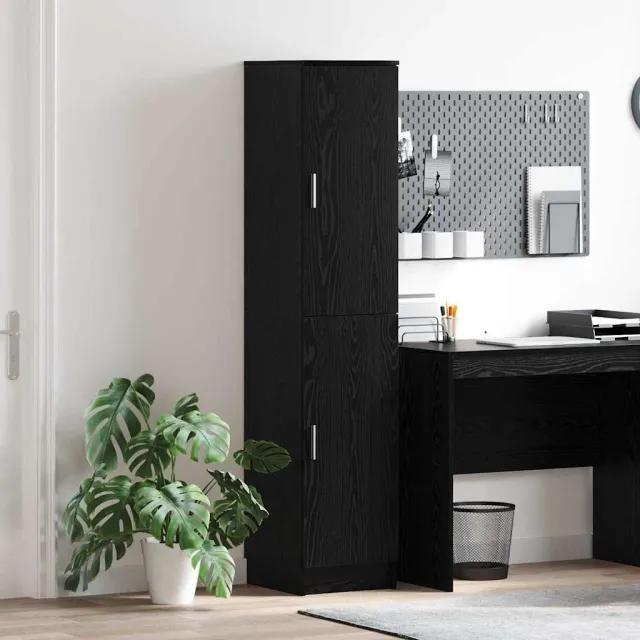 vidaXL Hoge kast Zwart Eiken 35 x 39 x 168 cm, foto 2