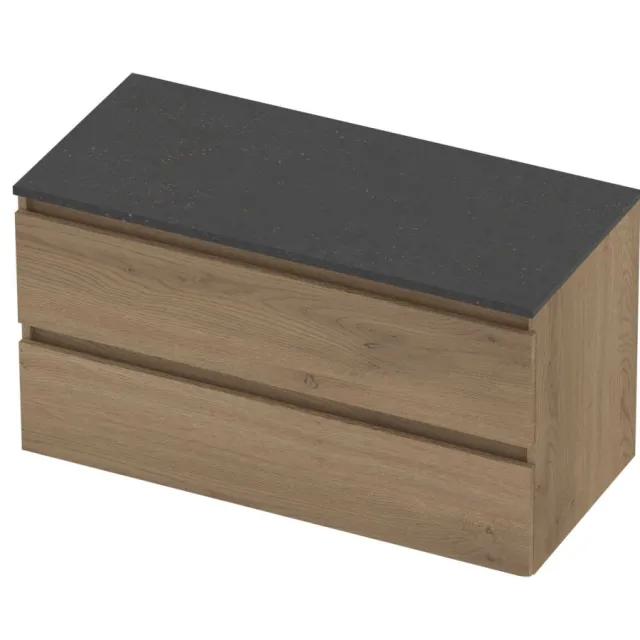 Basic-Line Deck 46 Badmeubelset Greeploos 100x46x58 cm Pure Oak Blue Stone Grijs