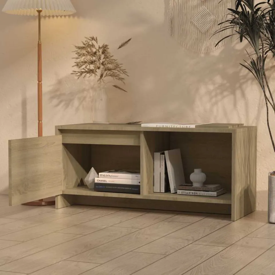 vidaXL Tv-meubel 90x35x40 cm bewerkt hout sonoma eikenkleurig, foto 3
