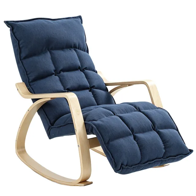 Homcom Rocking Chair-Stoff in Leinenoptik (100 % Polyester)-Dunkelblau Donkerblauw