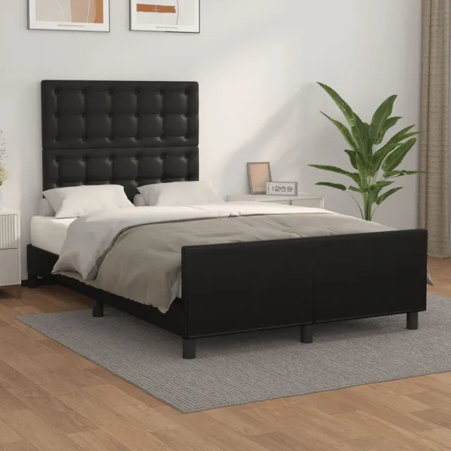 vidaXL Bedframe zonder matras 120x190 cm kunstleer zwart