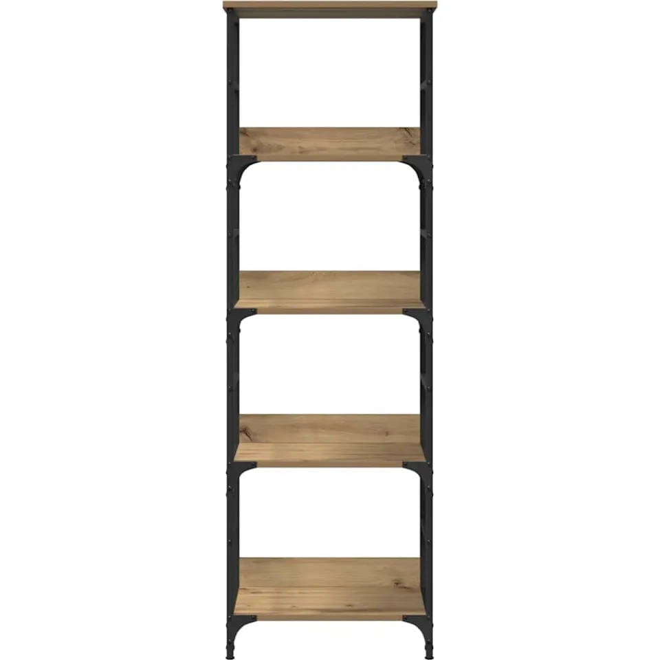 vidaXL Boekenrek 50x33x153 cm bewerkt hout artisanaal eikenkleurig Bruin