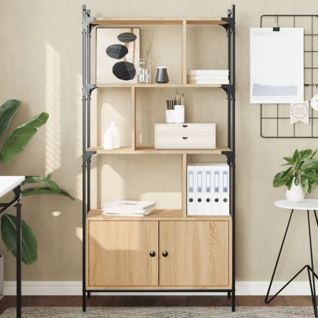 vidaXL Boekenkast met deuren Sonoma eiken 76,5x30x154,5 cm bewerkt hout, foto 2