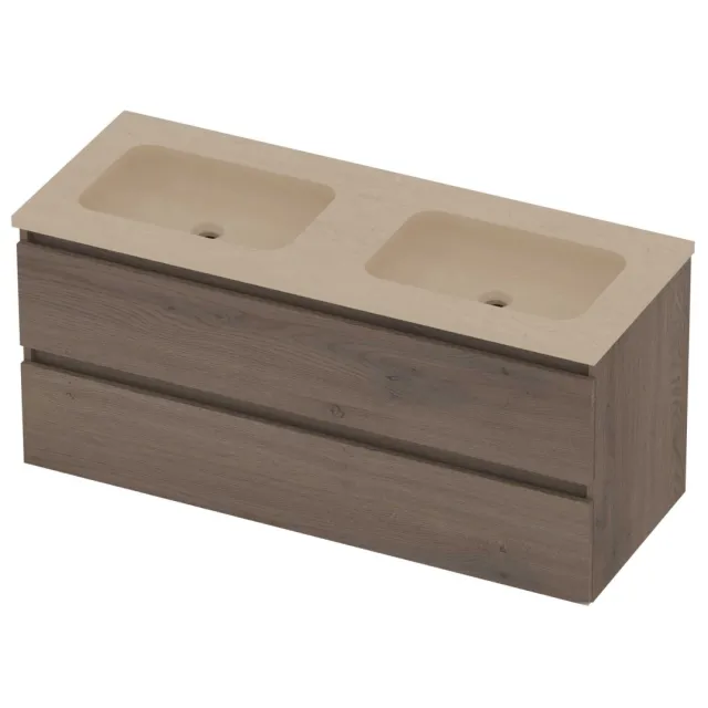 Basic-Line Rocky 46 Badmeubelset Hardsteen 120x46x54 cm R46SSEDO120D0 Dusk Oak Sand Stone Beige