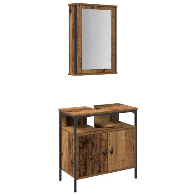 vidaXL Badkamermeubelset 2 st Bruin 60 x 30 x 60 cm Bewerkt hout