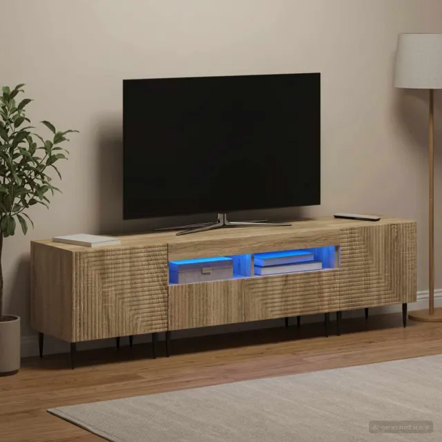 vidaXL 3-delige LED TV-kast Sonoma Eiken Bewerkt hout Bruin
