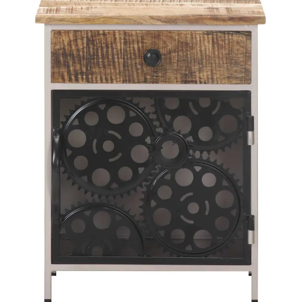 vidaXL Nachtkastje 40x30x50 cm ruw mangohout Bruin