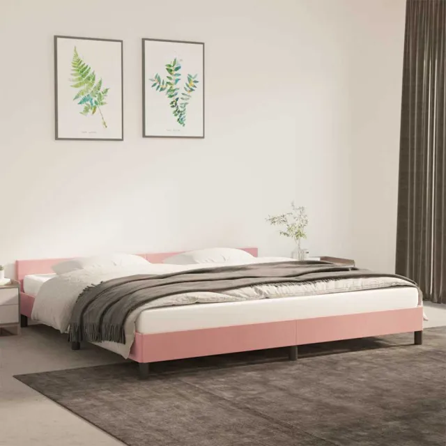 vidaXL Bedframe met hoofdeinde zonder matras 200x200 cm fluweel roze