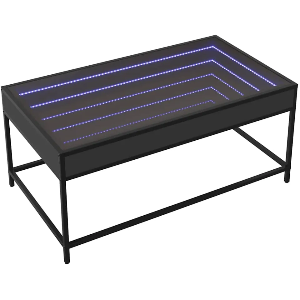vidaXL Salontafel met Infinity LED 90x50x41 cm zwart