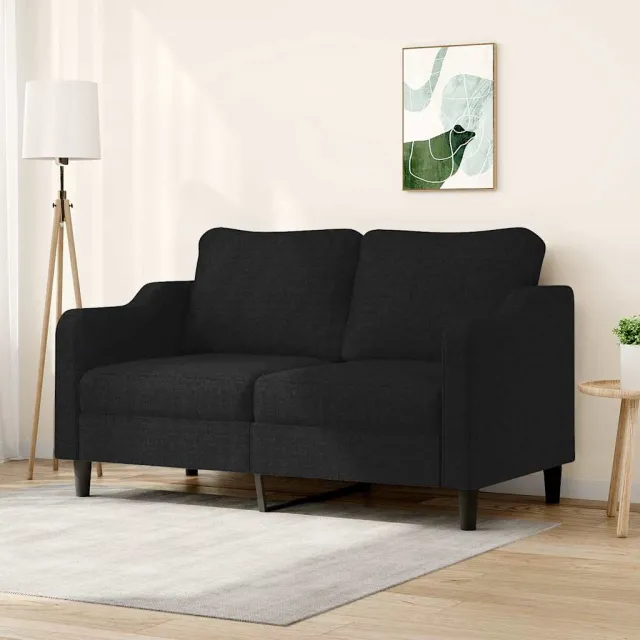 vidaXL Tweezitsbank 140 cm stof zwart